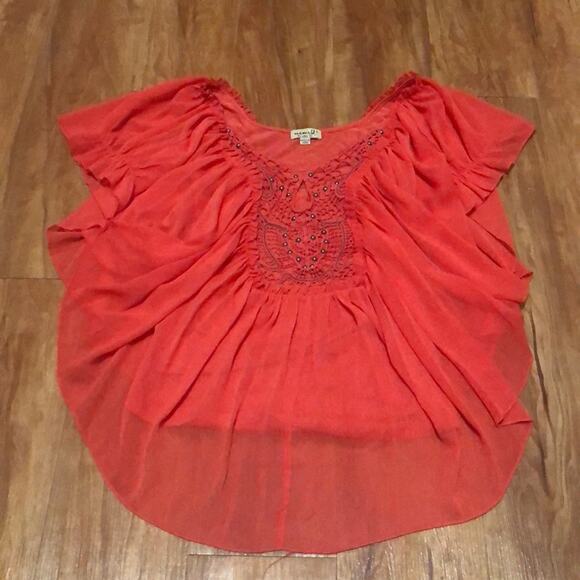 One World Coral Cascading Top Size Small - Picture 1 of 4